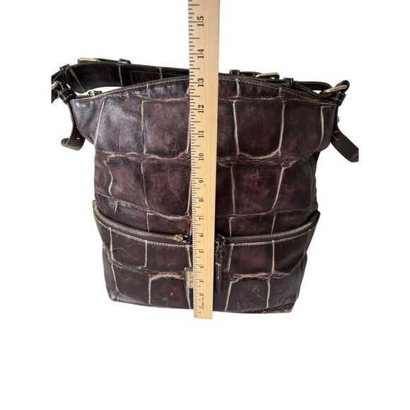 Dooney & Bourke Dillen Croc Embossed Brown Large Tote Bag Tote Shoulder Bag - Picture 9 of 15